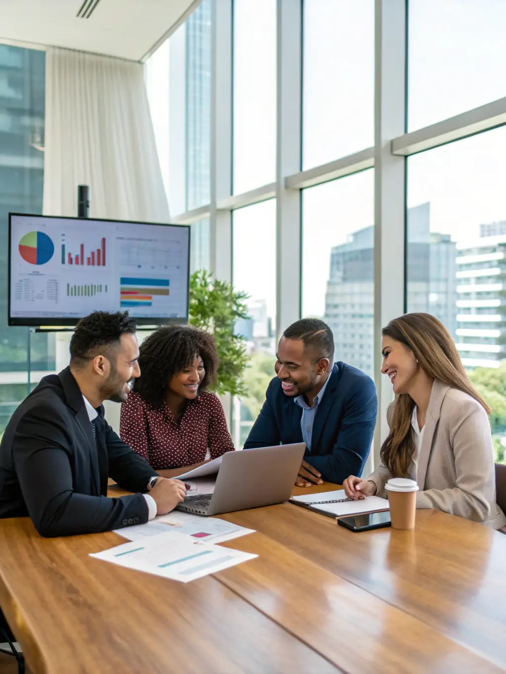 A diverse sales team is participating in a workshop on asset management and capital allocation, learning how to maximise returns and minimise risks.