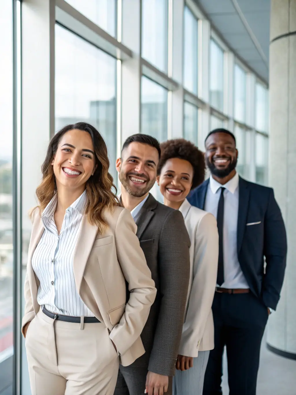 A professional sales team celebrating a successful deal in a modern office setting, symbolizing achievement and financial growth.
